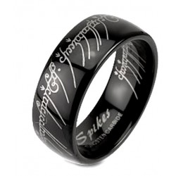 Fekete Volfrámacél Wolfram Gyűrűk Ura felirattal Karikagyűrű