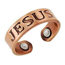 Állítható Mágneses Rézgyűrű JESUS Felirattal 